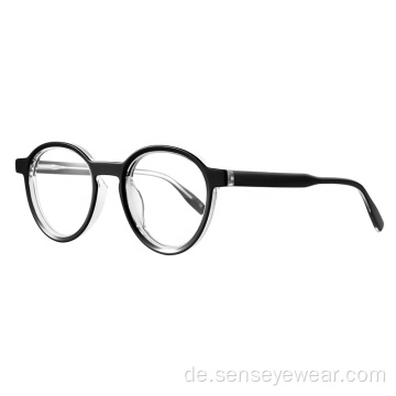 Runde unisex handgefertigte Acetat optische Rahmen Brillen